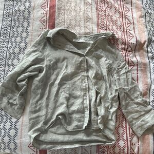 Linen Button Down Shirt Zara
